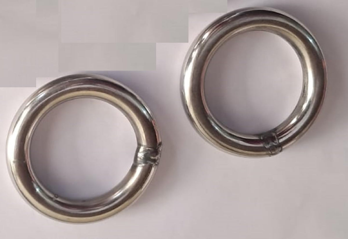 Q1 Beads 2 Pcs. Stainless Steel 900 Kgs Load Capacity (10 mm x 60 mm) Ring Hook Hanger Heavy Duty Multipurpose Hook for Hanging Swing, Patio,Hammock, Jhula etc.(Chrome,Ring Hook)