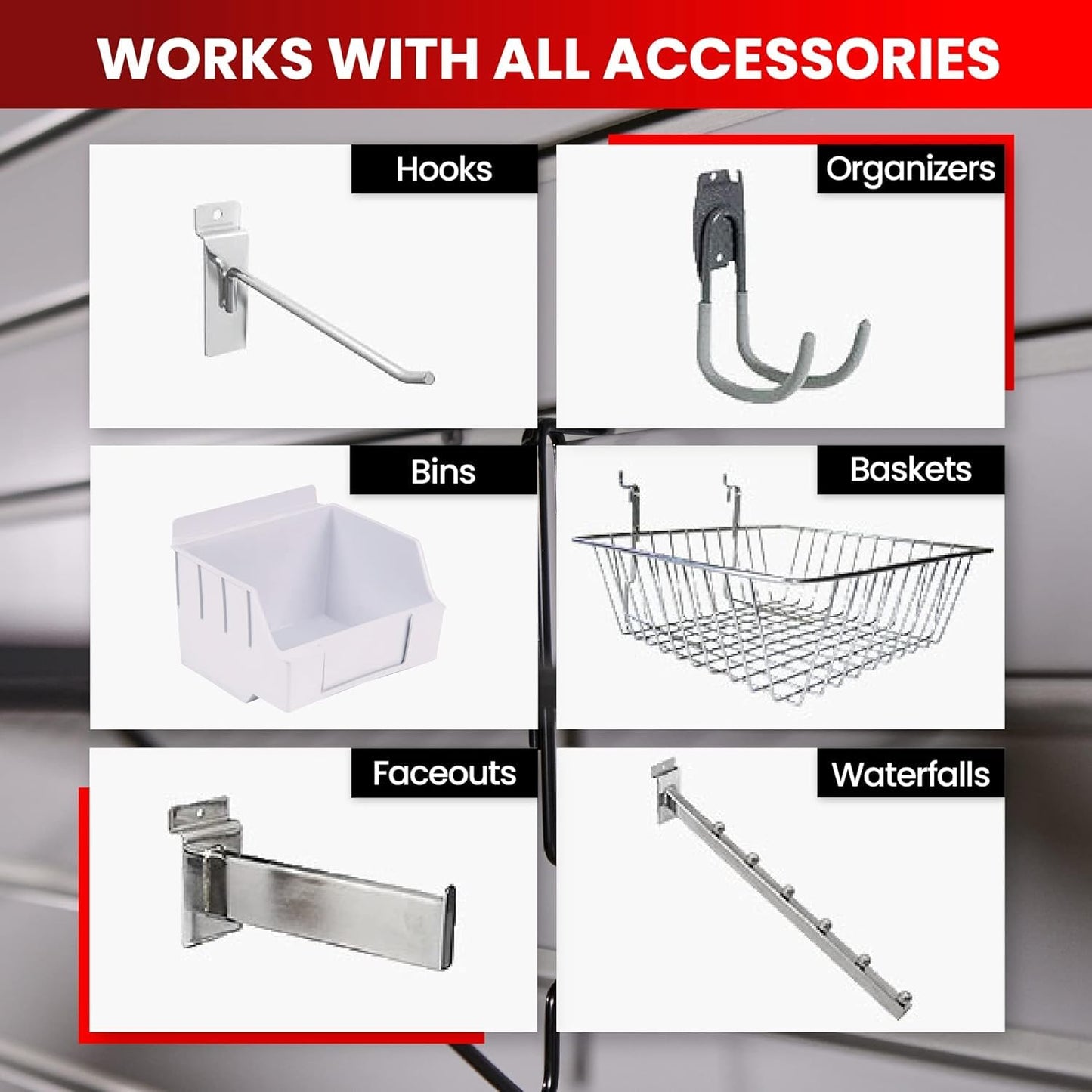 Q1 Beads Aluminium Slatwall Panel for Display in Shop,Boutique,Supermart Shelf Accessories(White)