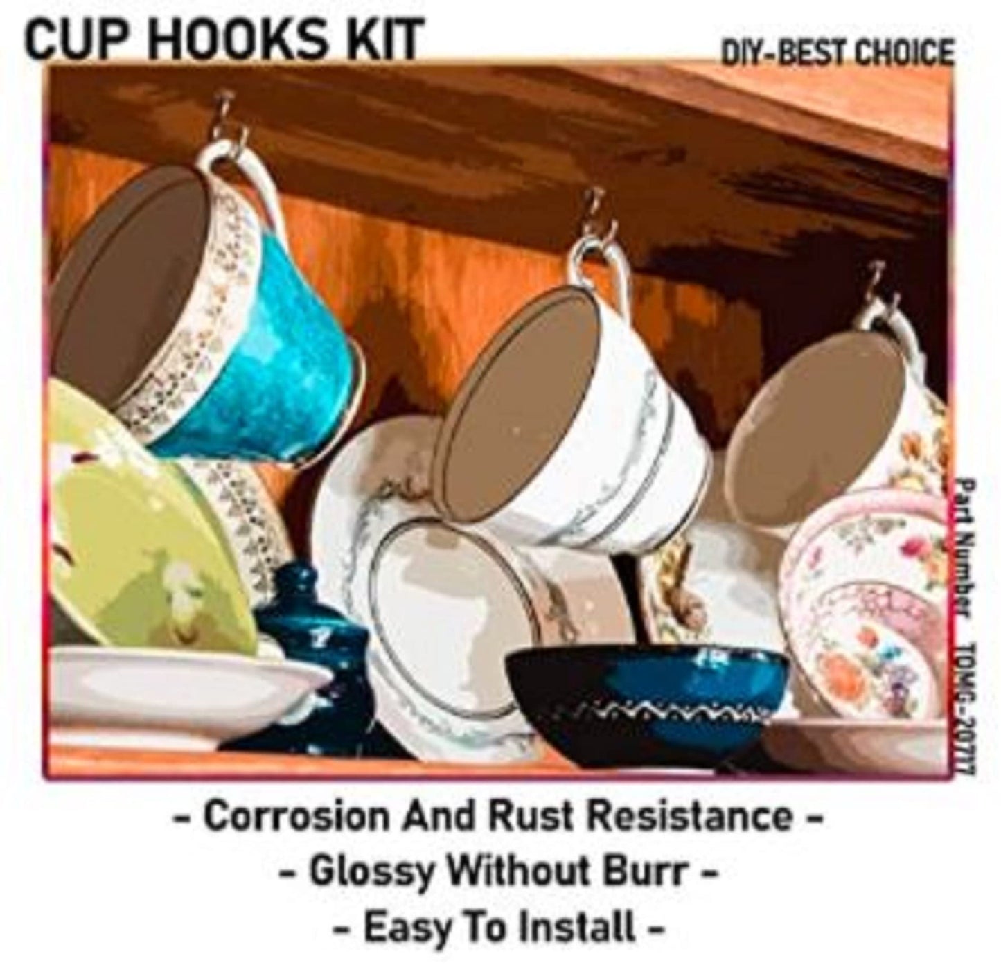 Q1 Beads 50 Pcs 1.5" Steel Cup Hook Ceiling Hooks J Hook Heavy Duty for Hanging Indoor & Outdoor (Golden, 1.5 Inch, 50 Pcs)