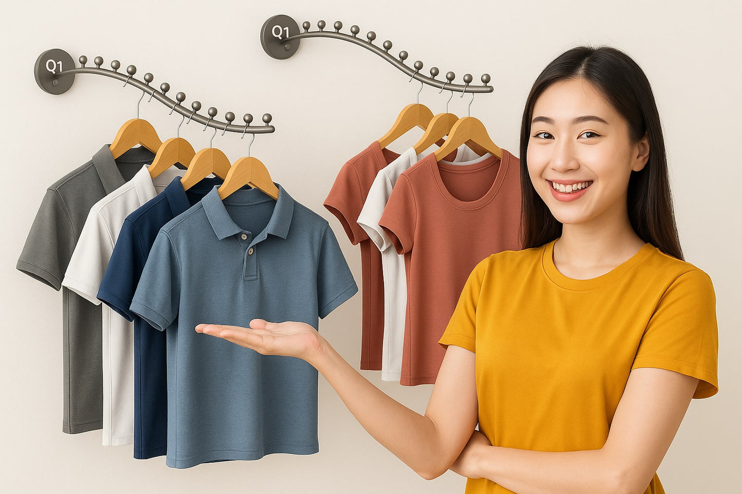 Q1 Beads 2 Pcs 12 Balls Pin Wall Mount Wall Clothes Hanger for Home and Display (Chrome,2 Pcs.)