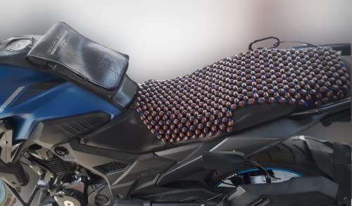 Q1 Beads BLCoffee Acupuncture Design Wooden Beads Bike seat Cover Cushion Full seat Cushion/Air Cushion/Gel/Seat pad for All brand's Bike- Pack of