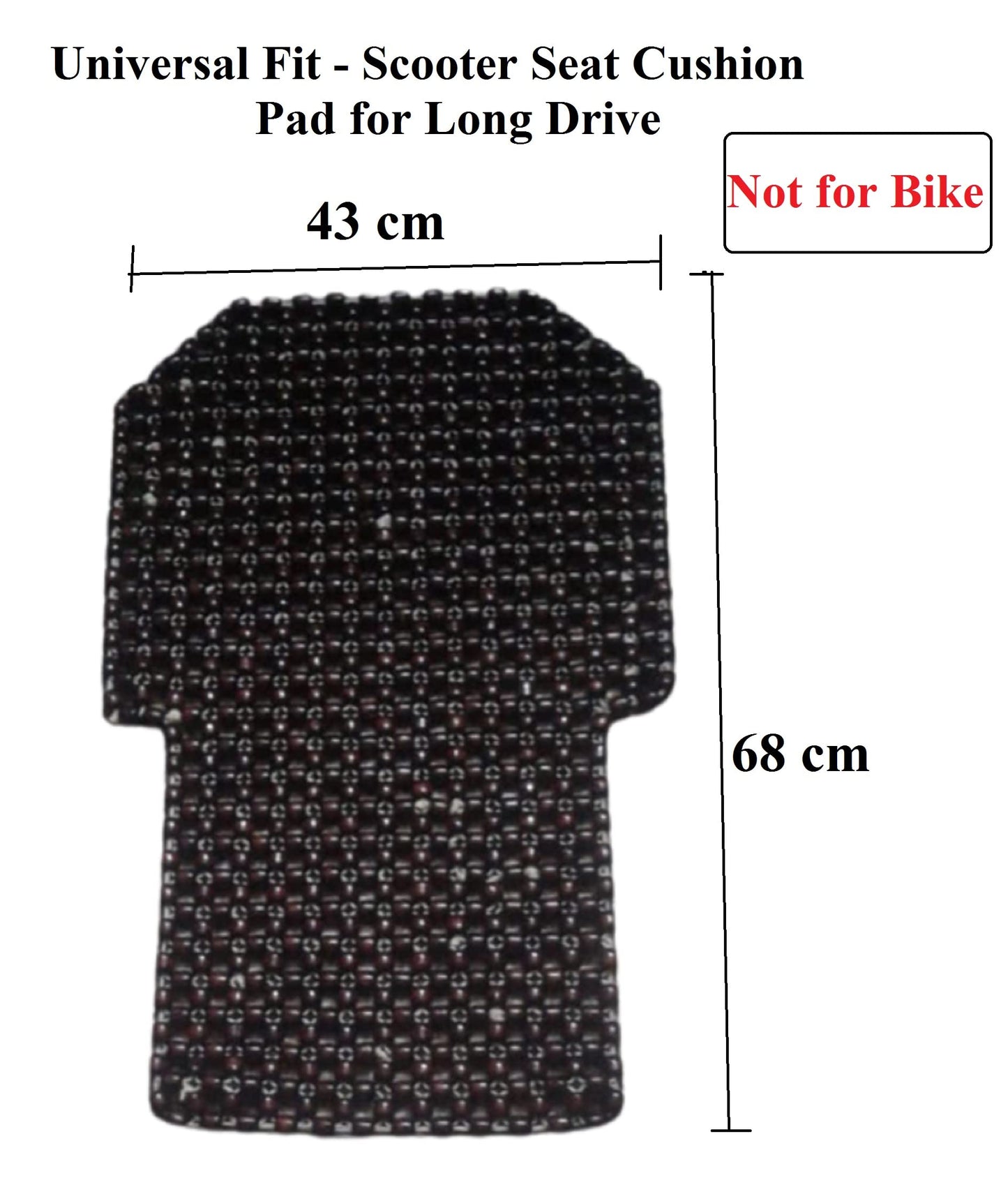 Q1 Beads Wooden Beads Acupuncture Design Scooter Seat Cover Cushion for Long Ride for All Brand Scooty/Scooter - Pack of 1 (XL, Coffee Color)