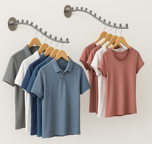 Q1 Beads 2 Pcs 12 Balls Pin Wall Mount Wall Clothes Hanger for Home and Display (Chrome,2 Pcs.)