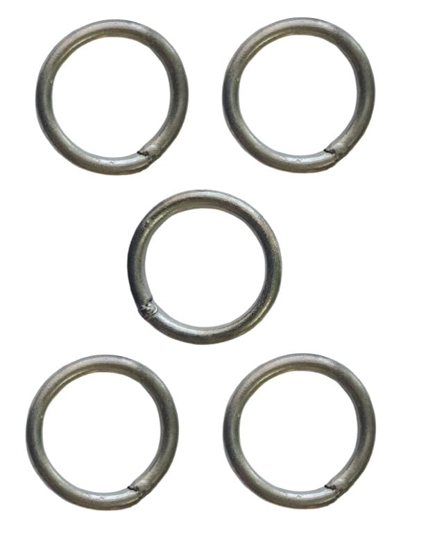 Q1 Beads 5 Pcs. Metal Ring 8 mm Thick Heavy Duty 200 Load Capacity Multipurpose for Hanging Jhula Swing Hammock Hook 1 (Silver)