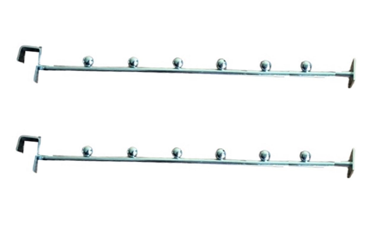 Q1 Beads Steel Tube Straight Hanger 300 mm/12 inch Square Pipe Display Hooks Hanger for 15x30 mm Square Tube -Supermart Shelf Accessories(Chrome)-2 Pack