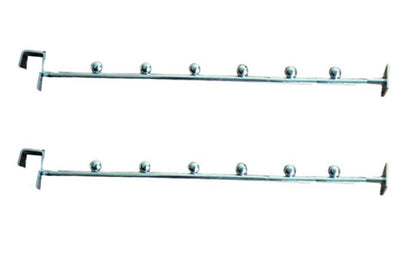 Q1 Beads Steel Tube Straight Hanger 300 mm/12 inch Square Pipe Display Hooks Hanger for 15x30 mm Square Tube -Supermart Shelf Accessories(Chrome)-2 Pack