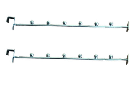 Q1 Beads Steel Tube Straight Hanger 300 mm/12 inch Square Pipe Display Hooks Hanger for 15x30 mm Square Tube -Supermart Shelf Accessories(Chrome)-2 Pack