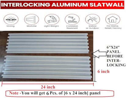 Q1 Beads Aluminium Slatwall Panel for Display in Shop,Boutique,Supermart Shelf Accessories(White)
