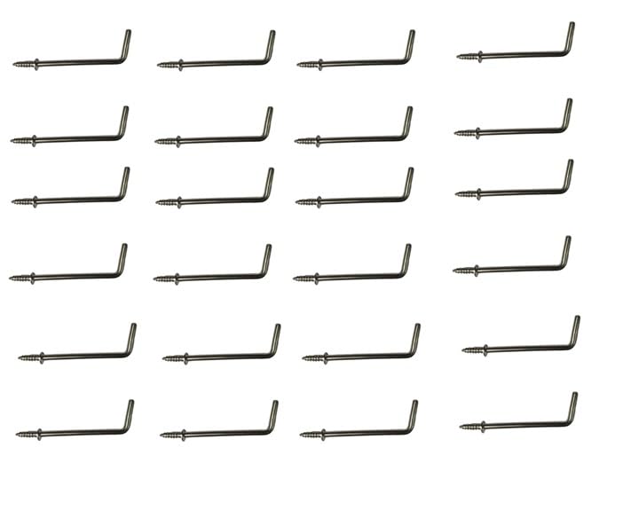 Q1 Beads 24 Peices 2 inch Steel Display Hooks Wall Mount for Multipurpose Hanging in Shop,Home, Counter Display Self Screw in (Chrome)
