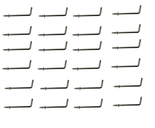 Q1 Beads 24 Peices 2 inch Steel Display Hooks Wall Mount for Multipurpose Hanging in Shop,Home, Counter Display Self Screw in (Chrome)