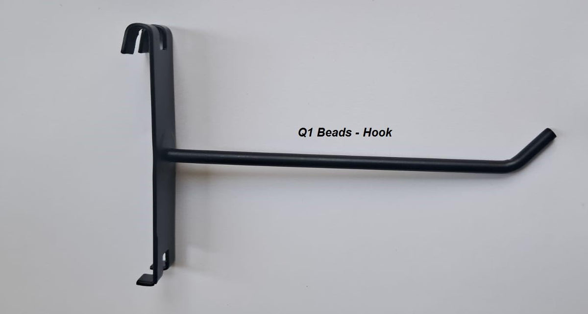 Q1 Beads Metal Gird wall Mesh/Jali Panel Hook - Black Powder Coated-Pack of 20 pcs.