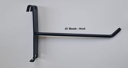 Q1 Beads Metal Gird wall Mesh/Jali Panel Hook - Black Powder Coated-Pack of 20 pcs.