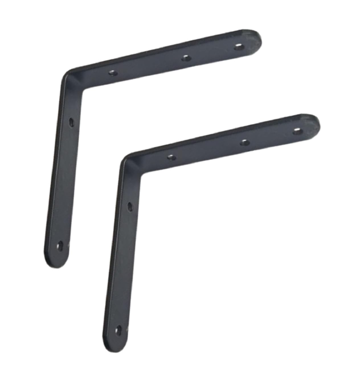 Q1 Beads 4 Pack Metal 5x5 inch Heavy Duty 30 Kgs. Load Capacity L Clamp Angle Bracket L Bracket for Wall Shelf,Rack, Home,Shop, Showroom (5 x 5 Inches, Black Powder Coated)
