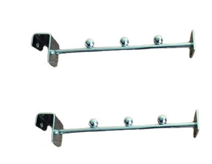 Q1 Beads Steel Tube Straight Hanger 150 mm/6 inch Square Pipe Hooks Hanger for 15x30 mm Square Tube -Supermart Shelf Accessories(Chrome)-2 Pack