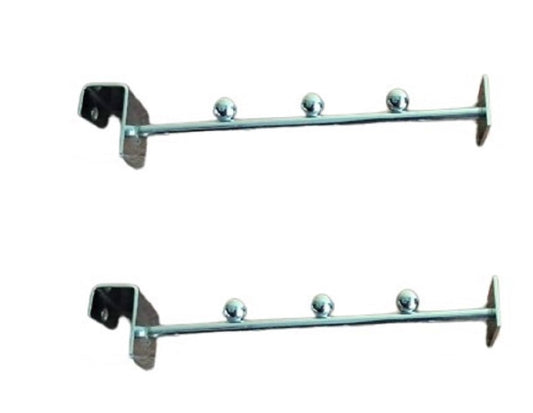 Q1 Beads Steel Tube Straight Hanger 150 mm/6 inch Square Pipe Hooks Hanger for 15x30 mm Square Tube -Supermart Shelf Accessories(Chrome)-2 Pack