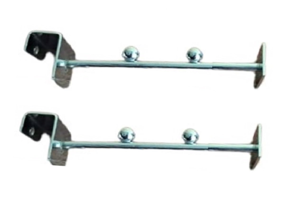 Q1 Beads Steel Tube Straight Hanger 100 mm/4 inch Square Pipe Display Hooks Hanger for 15x30 mm Square Tube -Supermart Shelf Accessories(Chrome)-2 Pack