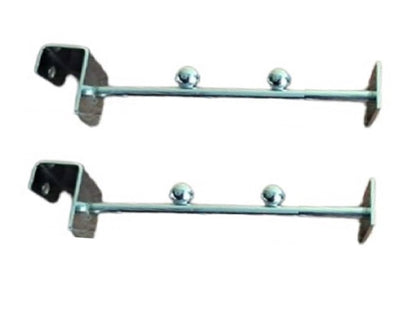 Q1 Beads Steel Tube Straight Hanger 100 mm/4 inch Square Pipe Display Hooks Hanger for 15x30 mm Square Tube -Supermart Shelf Accessories(Chrome)-2 Pack
