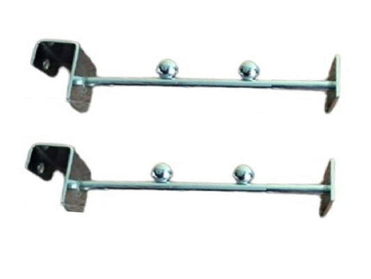 Q1 Beads Steel Tube Straight Hanger 100 mm/4 inch Square Pipe Display Hooks Hanger for 15x30 mm Square Tube -Supermart Shelf Accessories(Chrome)-2 Pack