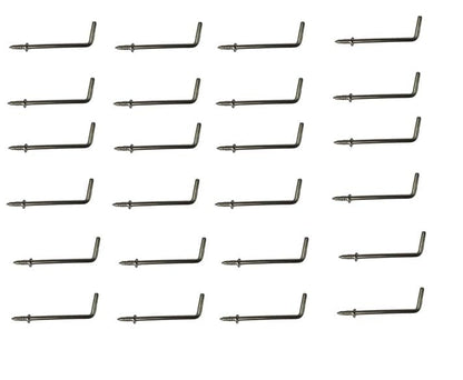 Q1 Beads 24 Peices 5 inch Steel L Shaped Wall Mount Display Hooks for Multipurpose Hanging in Shop,Home, Counter Display Self Screw in (Chrome)