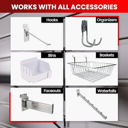 Q1 Beads Aluminium Slatwall Panel for Display in Shop,Boutique,Supermart Shelf Accessories(White)