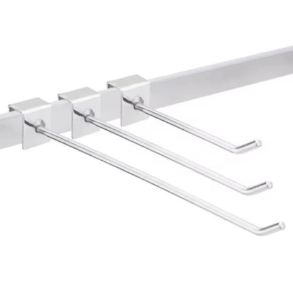 Q1 Beads 12 Pcs. Steel Tube Display Hook 100 mm/4 inch for Square Pipe 15x30 mm -Supermart Shelf Accessories(Chrome)