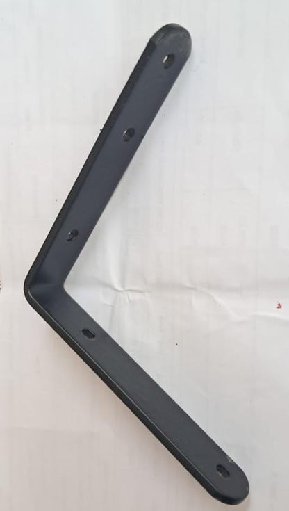 Q1 Beads 4 Pack Metal 5x5 inch Heavy Duty 30 Kgs. Load Capacity L Clamp Angle Bracket L Bracket for Wall Shelf,Rack, Home,Shop, Showroom (5 x 5 Inches, Black Powder Coated)