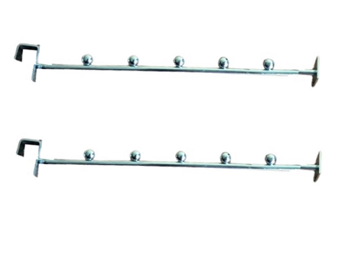 Q1 Beads Steel Tube Straight Hanger 250 mm/10 inch Square Pipe Display Hooks Hanger for 15x30 mm Square Tube -Supermart Shelf Accessories(Chrome)-2 Pack
