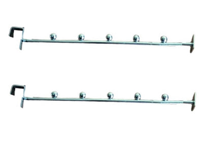 Q1 Beads Steel Tube Straight Hanger 250 mm/10 inch Square Pipe Display Hooks Hanger for 15x30 mm Square Tube -Supermart Shelf Accessories(Chrome)-2 Pack