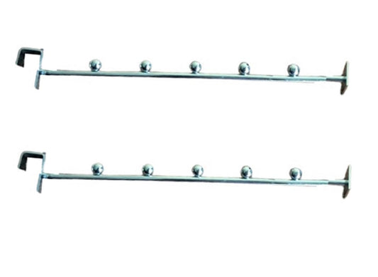 Q1 Beads Steel Tube Straight Hanger 250 mm/10 inch Square Pipe Display Hooks Hanger for 15x30 mm Square Tube -Supermart Shelf Accessories(Chrome)-2 Pack