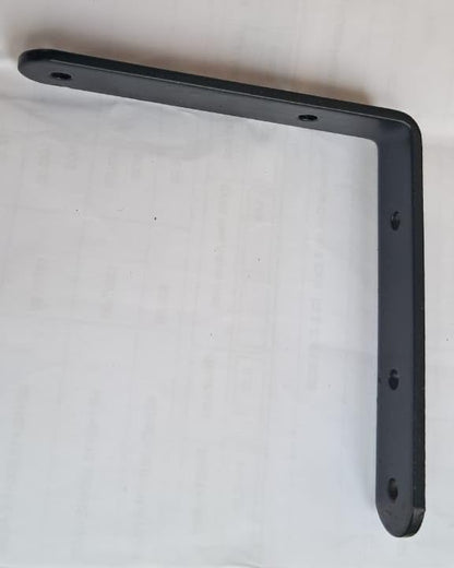 Q1 Beads 4 Pack Metal 4 x 4 inches Heavy Duty 30 Kgs. Load Capacity L Clamp Angle Bracket L Bracket for Wall Shelf,Rack, Home,Shop, Showroom (4 x 4 Inches, Black Powder Coated)