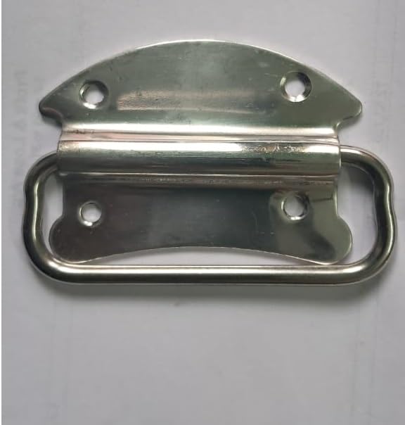Q1 Beads 2 Pcs. Stainless Steel 3 Inch(9 cm x 6 cm) Cabinet Chest Pull Handle Kadi for Furniture Bed Storage Box Drawer & Door -2 Pack (Chrome)