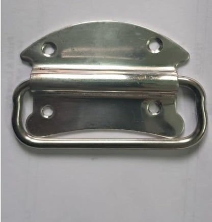 Q1 Beads 2 Pcs. Stainless Steel 3 Inch(9 cm x 6 cm) Cabinet Chest Pull Handle Kadi for Furniture Bed Storage Box Drawer & Door -2 Pack (Chrome)