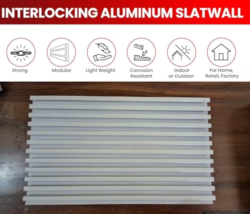 Q1 Beads Aluminium Slatwall Panel for Display in Shop,Boutique,Supermart Shelf Accessories(White)