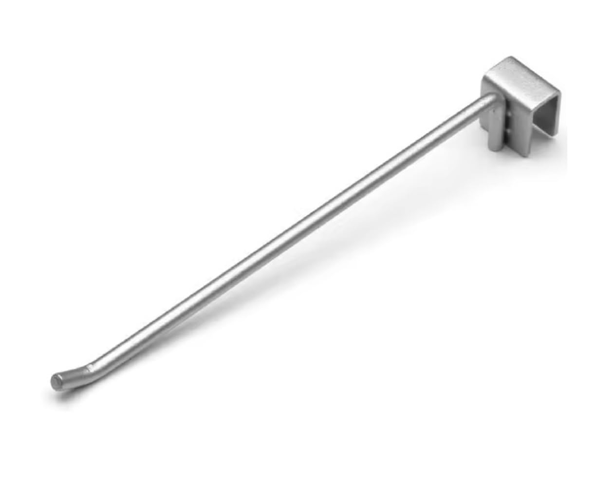 Q1 Beads 12 Pcs. Steel Square Pipe Panel Display Hooks for Shop 250 mm/10 inch for Square Pipe 15x30 mm -Supermart Shelf Accessories(Chrome)