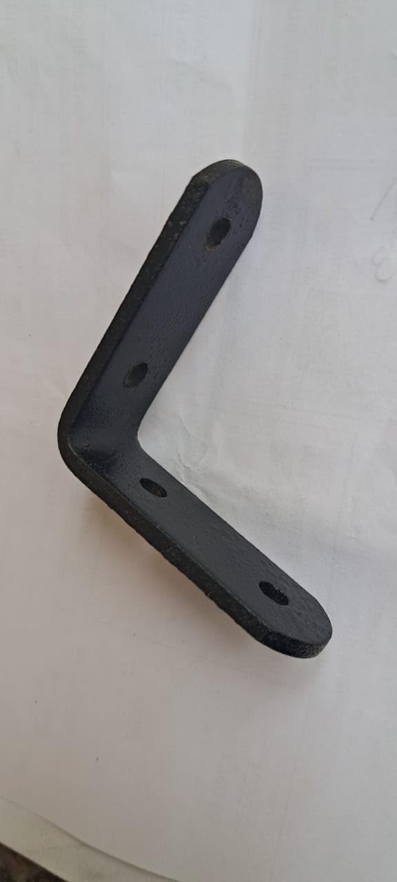 Q1 Beads 6 Pack Metal 2 x 2 inches Heavy Duty (3 mm) L Brackets Clamp - Right Angle Brace for Wood Furniture & Metal, Includes 24 Screws (2 x 2 Inches, Black Powder Coated)