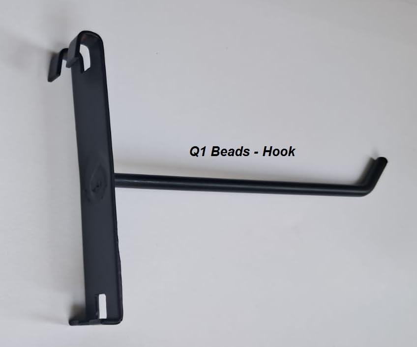 Q1 Beads Metal Gird wall Mesh/Jali Panel Hook - Black Powder Coated-Pack of 20 pcs.
