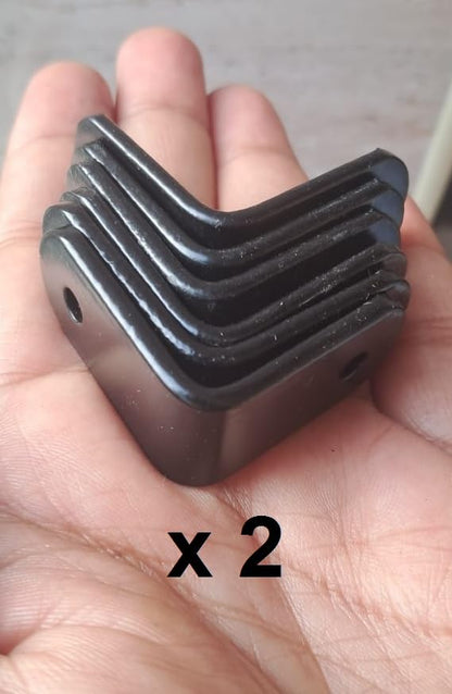 Q1 Beads 12 Pack Metal 1.5 x 1.5 inches Heavy Duty (3 mm) L Brackets Clamp - Right Angle Brace for Wood Furniture & Metal, Includes 24 Screws (1.5 x 1.5 Inches, Black Powder Coated)