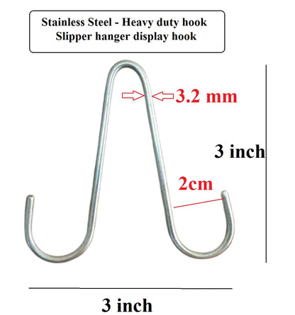 Q1 Beads 20 Pcs. Stainless Steel Slipper Hanger Hooks for Shoe Shop Display Showroom Display(Chrome)