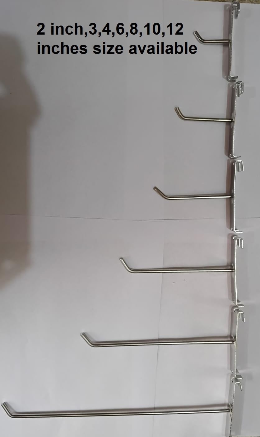 Q1 Beads Steel 12 Pcs 2 inches Mesh Grid Wall Panel Hooks for Retail Display Gridwall Panel Hook Made in 5 mm Rod (12 Pack, Chrome)
