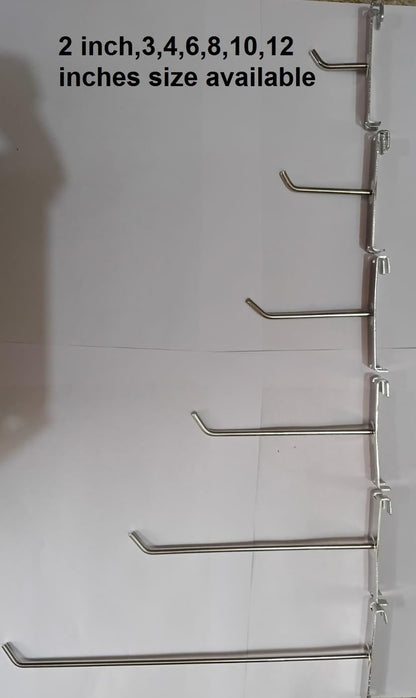 Q1 Beads Steel 12 Pcs 2 inches Mesh Grid Wall Panel Hooks for Retail Display Gridwall Panel Hook Made in 5 mm Rod (12 Pack, Chrome)