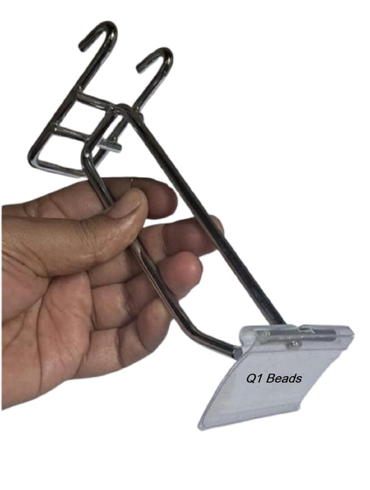 Q1 Beads 10 Pcs. Plastic Display Label Holder for Shelves, for Pantry Retail Merchandise Shopping Mall Store Shop Supermarket UPC Price Card Sign and Ticket Display Holder, Clip 50mm X 42mm.