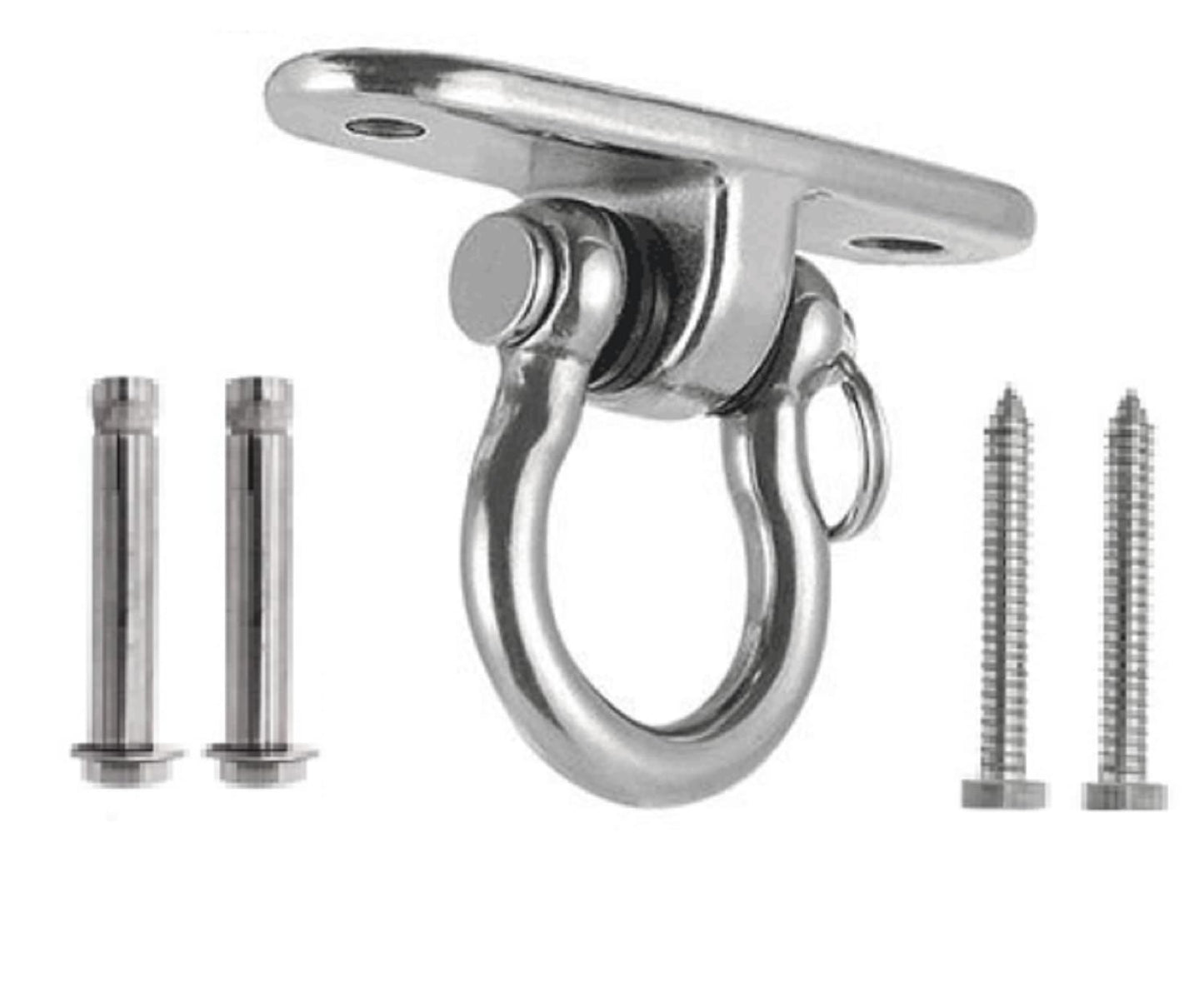 Q1 Beads 304 Stainless Steel Swivel Swing Hook Hanger 500 Kgs Load Capacity Heavy Duty Ceiling Hook Rotating Kada for Hanging Swing, Hammock,Playing Jhula,Playground, Porch, Yoga Seat (Chrome,1 Pc.)