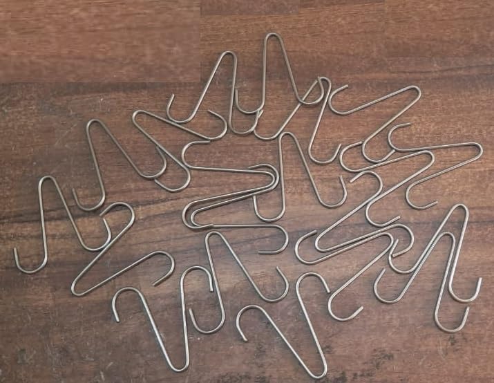 Q1 Beads 20 Pcs. Stainless Steel Slipper Hanger Hooks for Shoe Shop Display Showroom Display(Chrome)