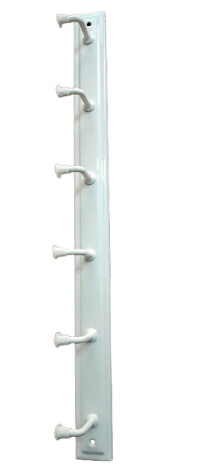 Q1 Beads 2 Pack Metal Wall Mount Clothes Hanger 6 Pins Wall Hooks for Hanging,Towel Hook Hanger for Bathrooms with Hardware Fittings (Ivory)