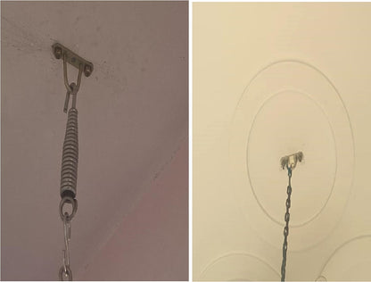 Q1 Beads 6 Pack Metal Heavy Duty & Strong D Shaped Wall Hook for Ceiling Hanging Swing,Jhula & Hammock(Golden)