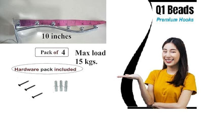 Q1 Beads 4 Pcs. 5 Ball Pins Steel Wall Drope Wall Hanger for Clothes and Display (Chrome)
