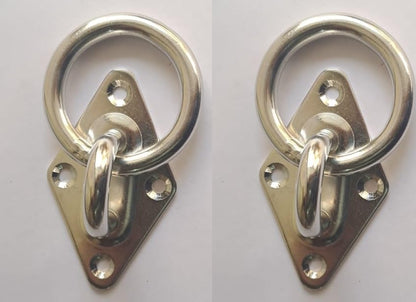 Q1 Beads 2 Pcs. 304 Stainless Steel 900 Kgs Load Capacity Ceiling Hook Kada Swivel Swing Hook Hanger Heavy Duty Ceiling Hook Rotating Kada for Hanging Swing(Chrome,Ring Hook)