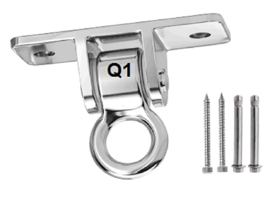 Q1 Beads 304 Stainless Steel 900 Kgs Load Capacity Swing Hanger Heavy Duty Ceiling Hook Bearing Kada for Hanging Swing, Hammock,Playing Jhula,Playground, Porch, Yoga Seat with Fittings (Chrome,1 Pc.)