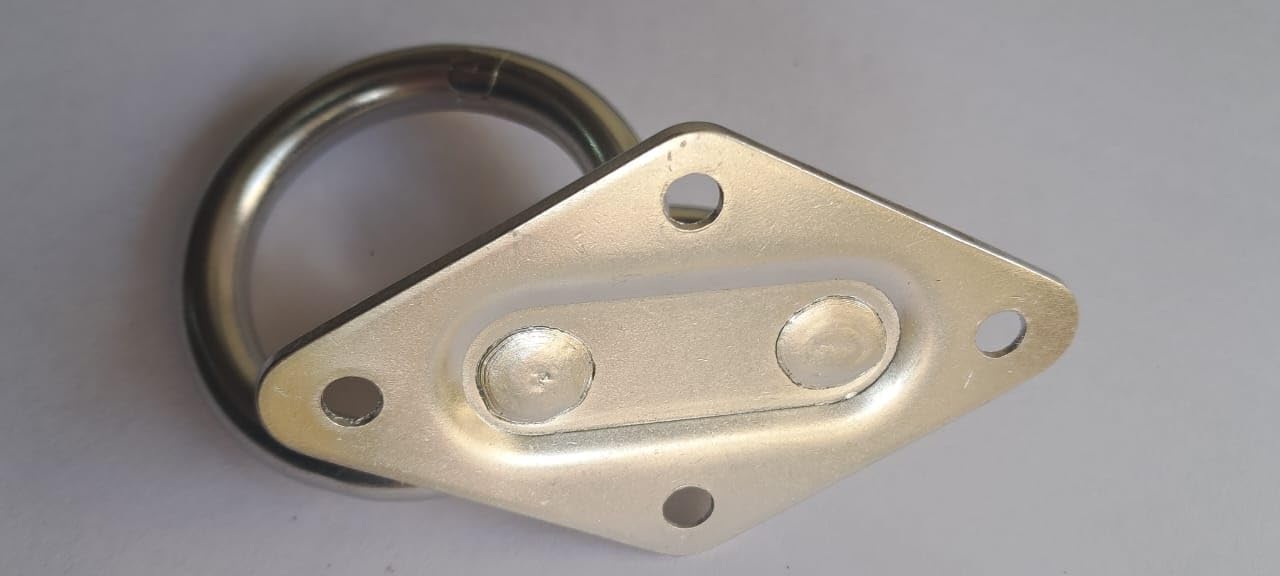 Q1 Beads 2 Pcs. 304 Stainless Steel 900 Kgs Load Capacity Ceiling Hook Kada Swivel Swing Hook Hanger Heavy Duty Ceiling Hook Rotating Kada for Hanging Swing(Chrome,Ring Hook)