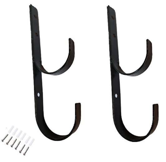 Q1 Beads 2 Pcs Wall Mount Hose Hanger - Heavy Duty Irrigation Hose Hanger Multipurpose (Powder Coated)